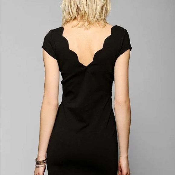 Urban Outfitters Cooperative | Black Scalloped Bodycon Mini Dress - Picture 2 of 6